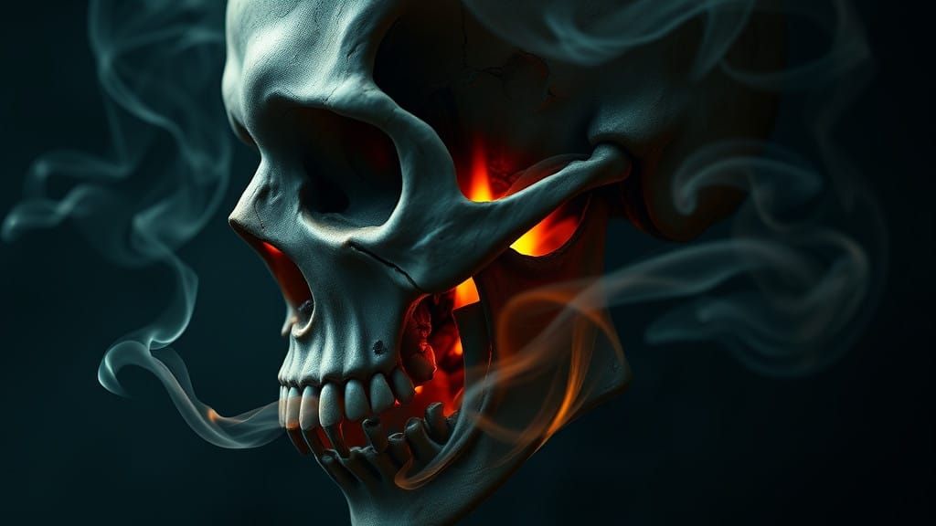 Mysterious Skull Symbology in Digital Art