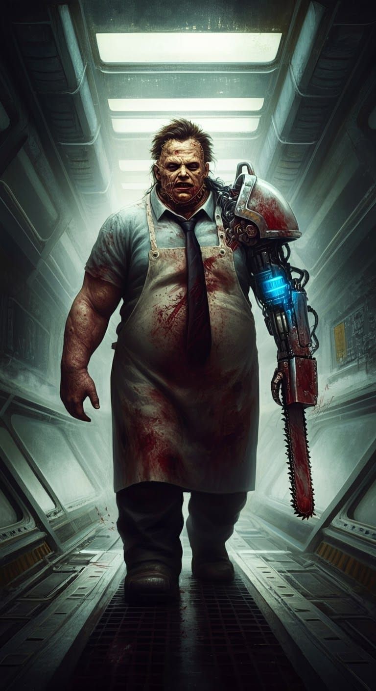 Leatherface in Space with Cybernetic Arm