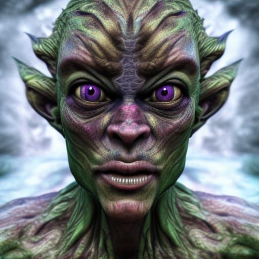 Muscular Space Necromancer in Watercolor Style