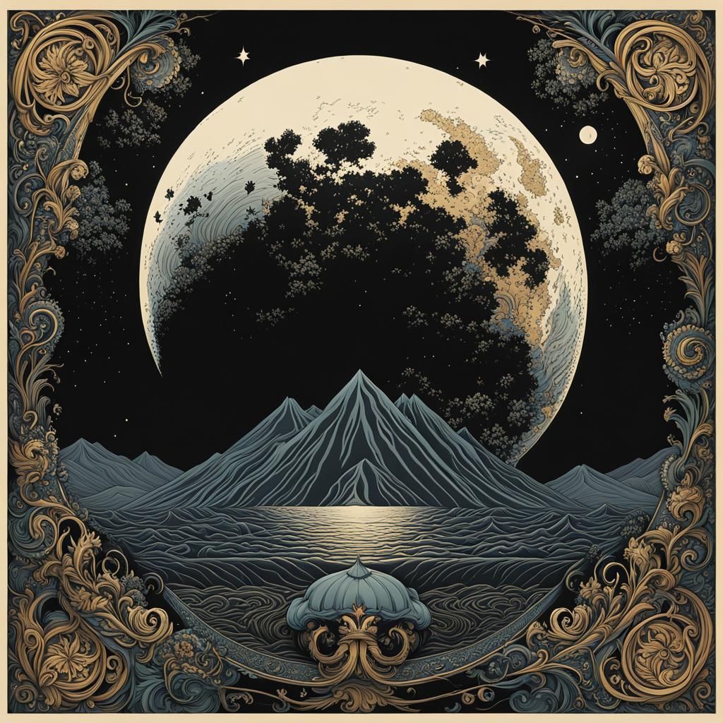 Charcoal Drawing: O Fortune's Changeable Moon