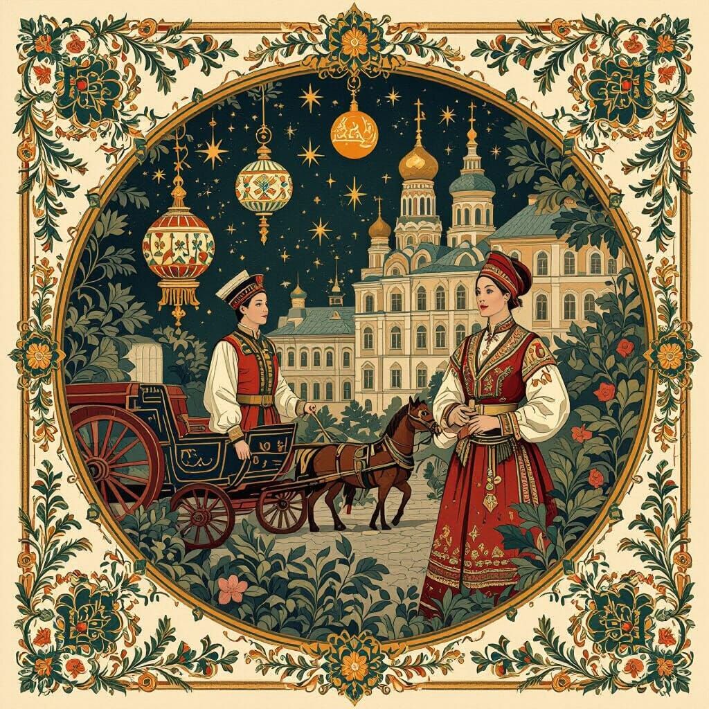 Logistics Staff in Mezzen Style Illustration