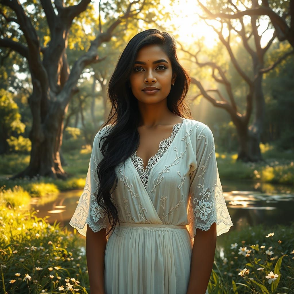 Surreal Landscape Portrait in Whimsical Artistic Style