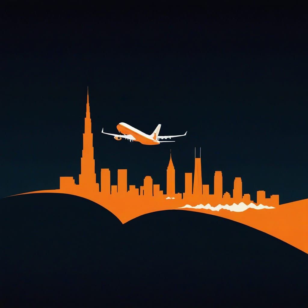 Abstract Collage of Tokyo to Los Angeles Flight