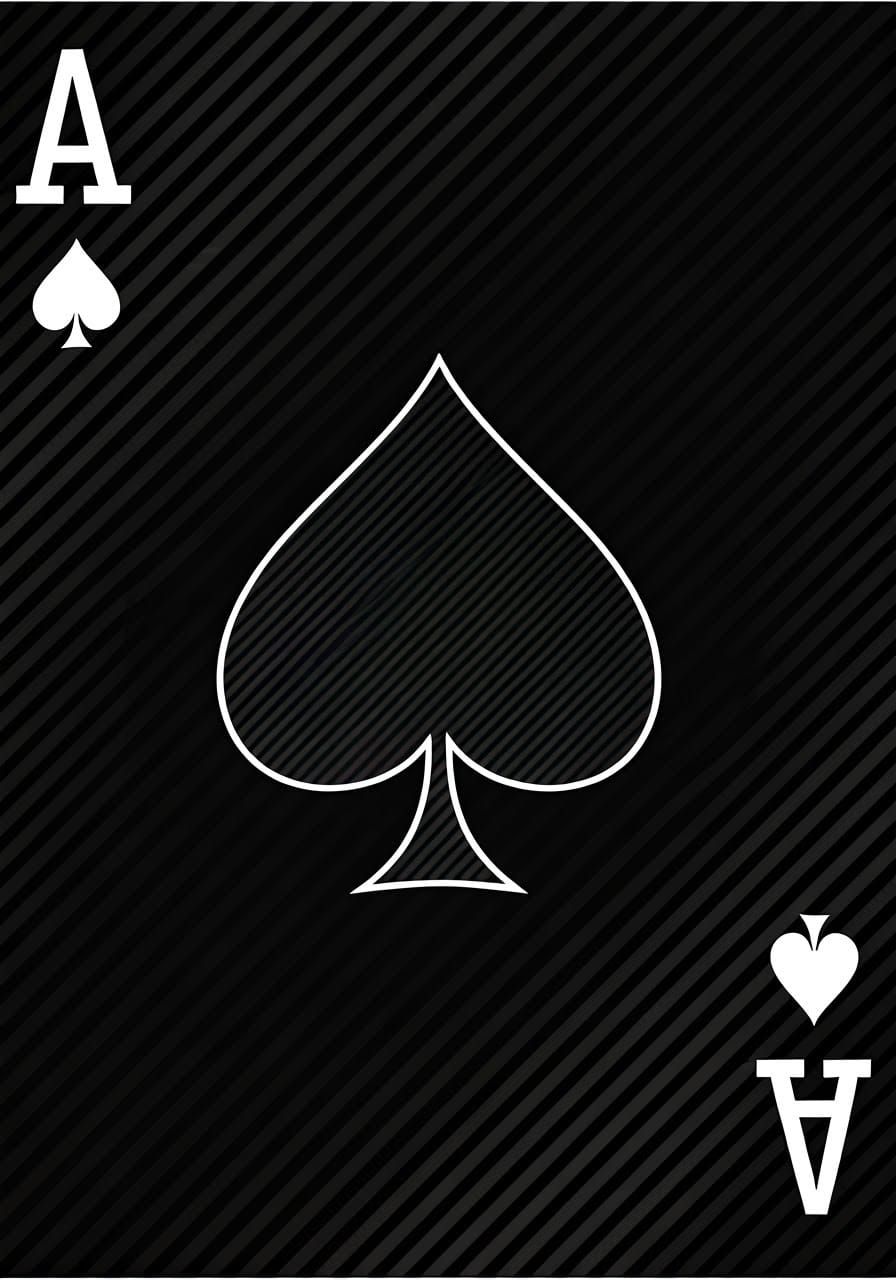 Black Ace of Spades Card with White Stripes