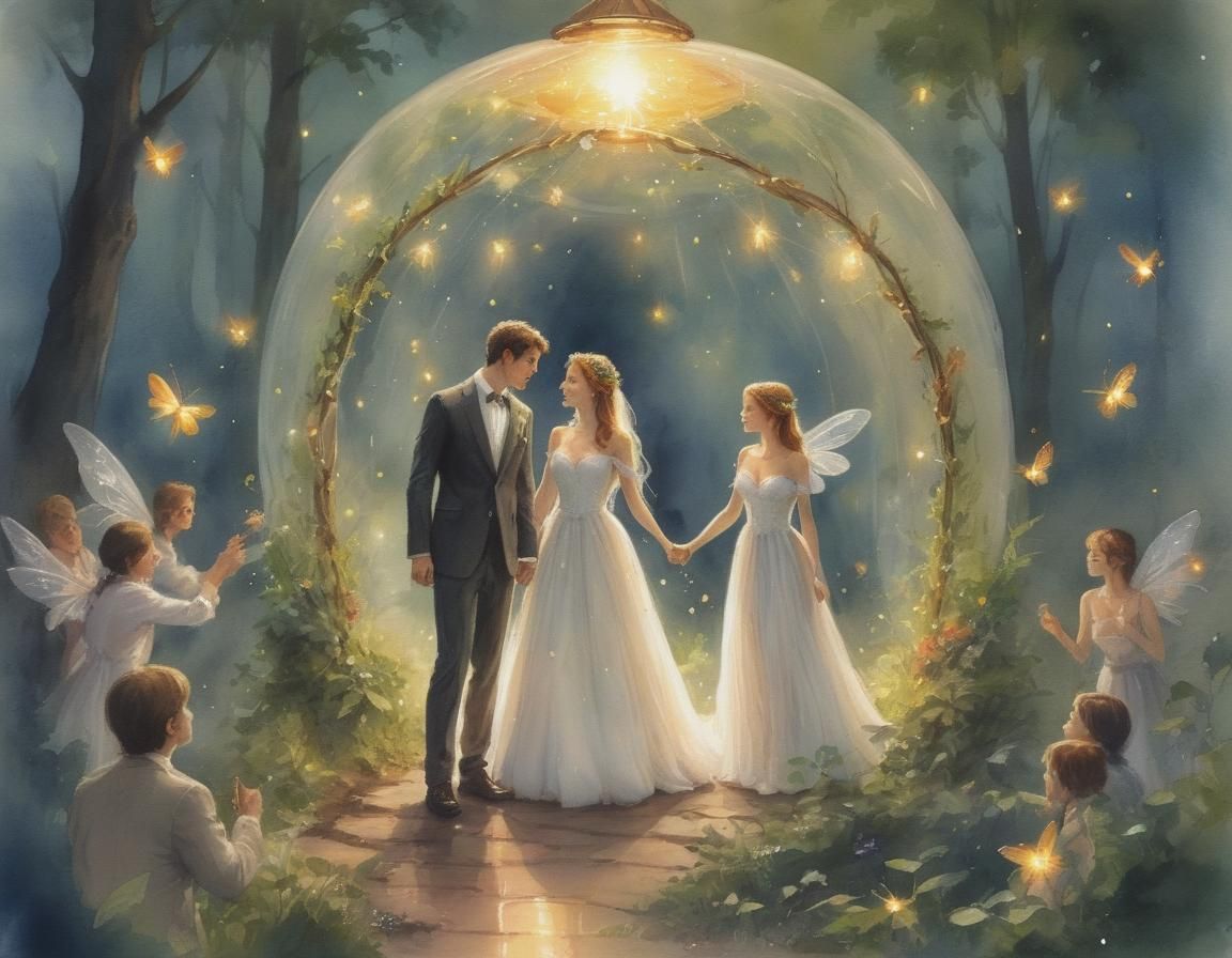 Magical Fairy Wedding Ceremony in Watercolor