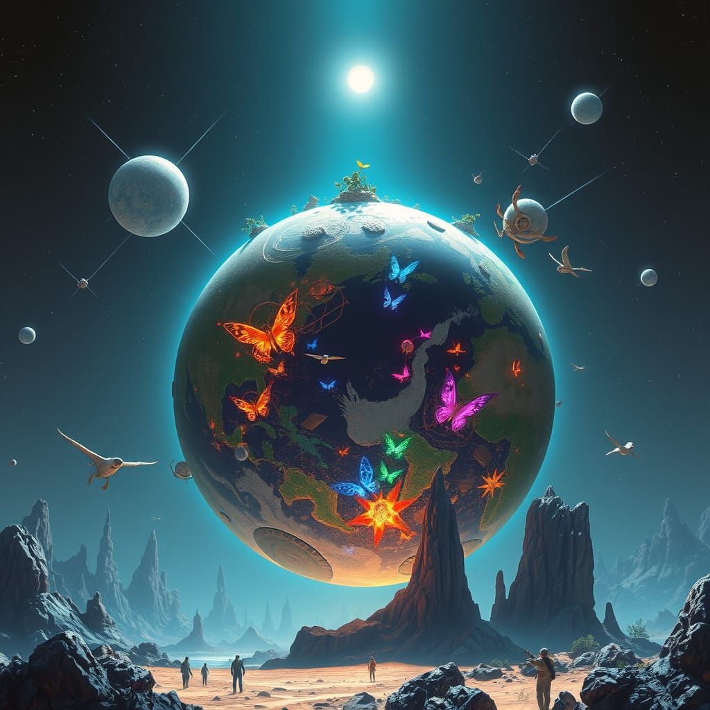 Vibrant Earth in Science Fiction Style