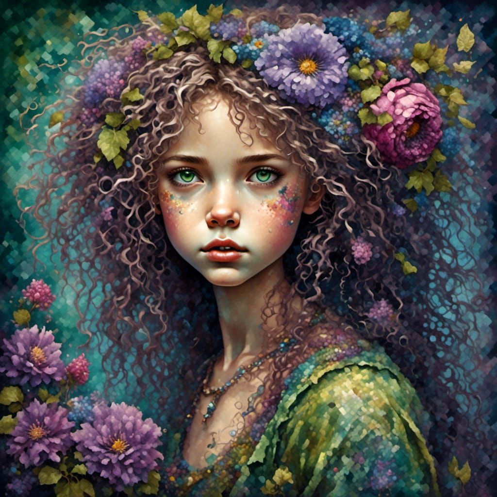 Green eyed Flower Girl
