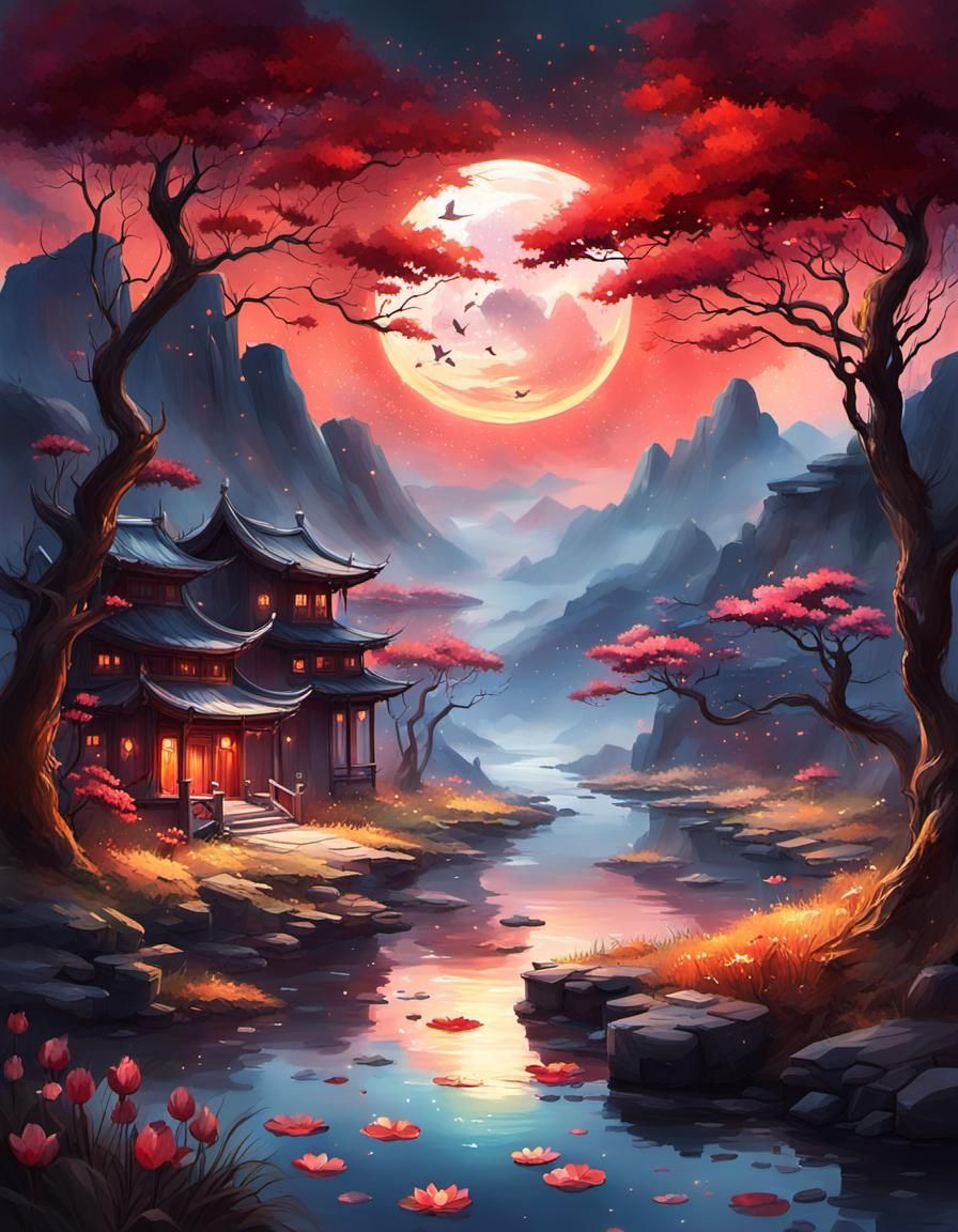 Glowing Landscape in a Jar: Watercolor Painting