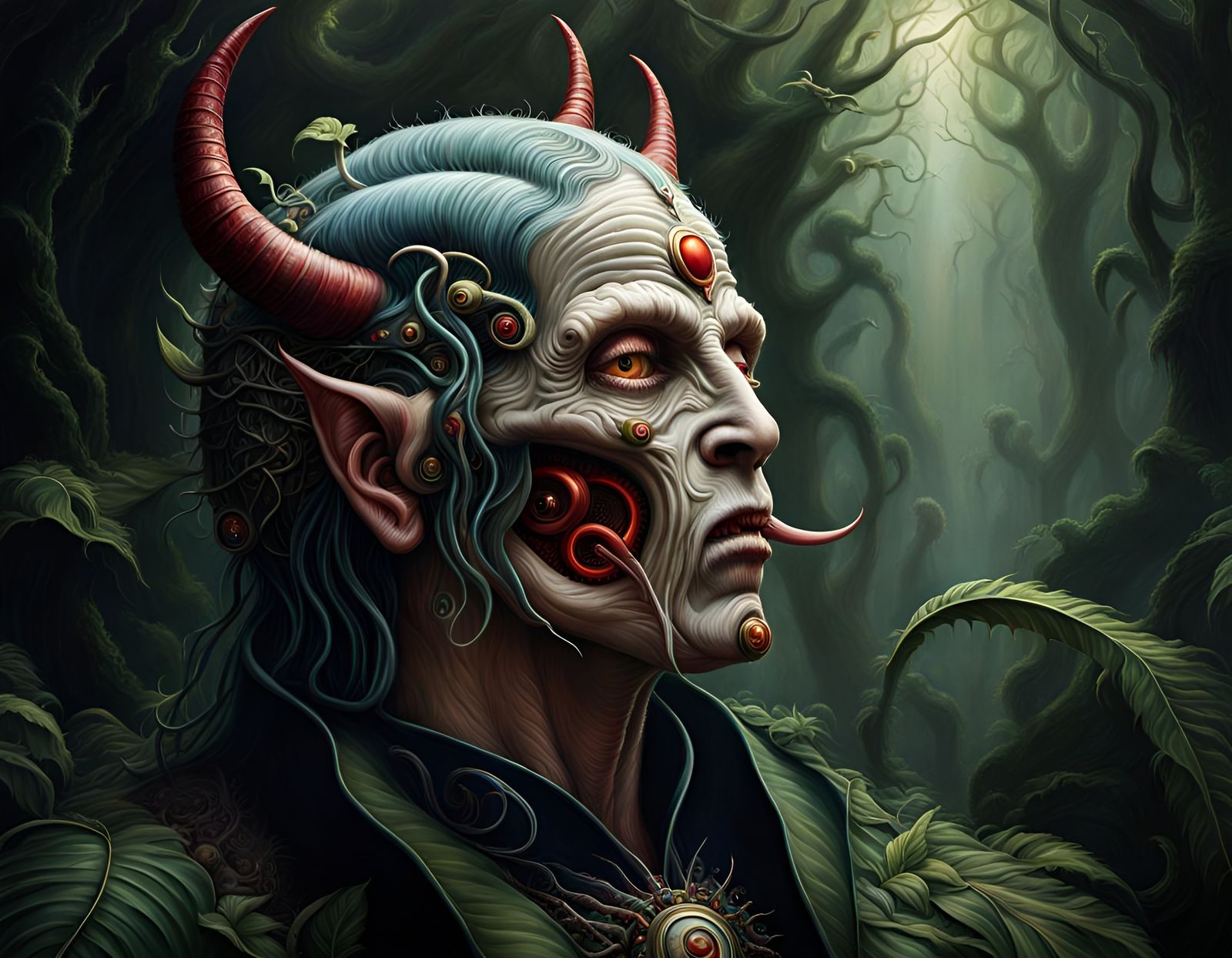 Psychedelic Devil Emerges from Dark Woods