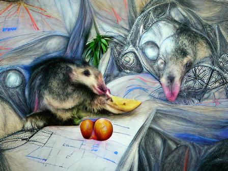 Startled Possum's Moment of Awareness