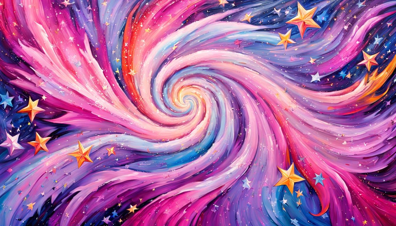 Vibrant Celestial Vortex in Neo-Impressionist Style