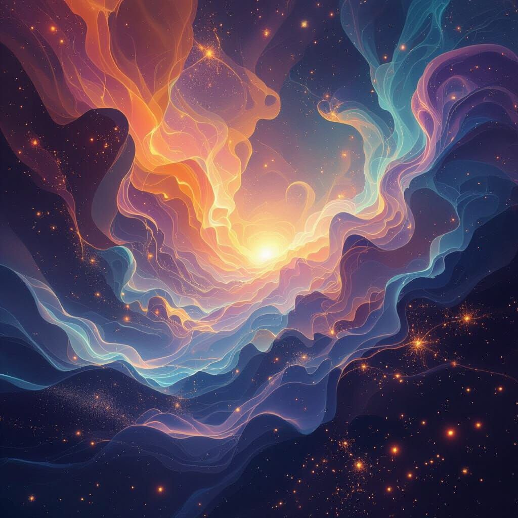 Ethereal Dreamscape of Swirling Colors and Light