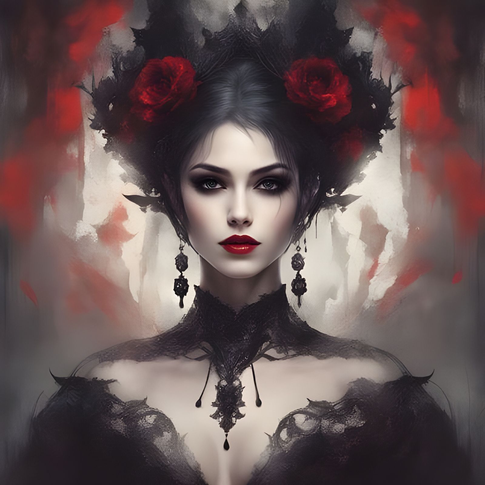 Gothic Beauty in Dark Lingerie: A Royo-Inspired Masterpiece