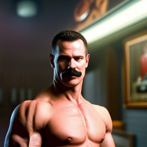 80s Bodybuilder Walks Into a Bar: Matte Painting