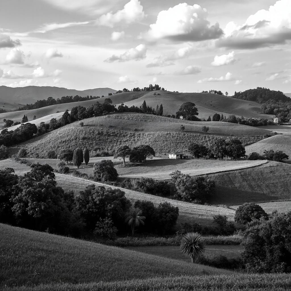Thai Landscape with Selective Blue Coloration