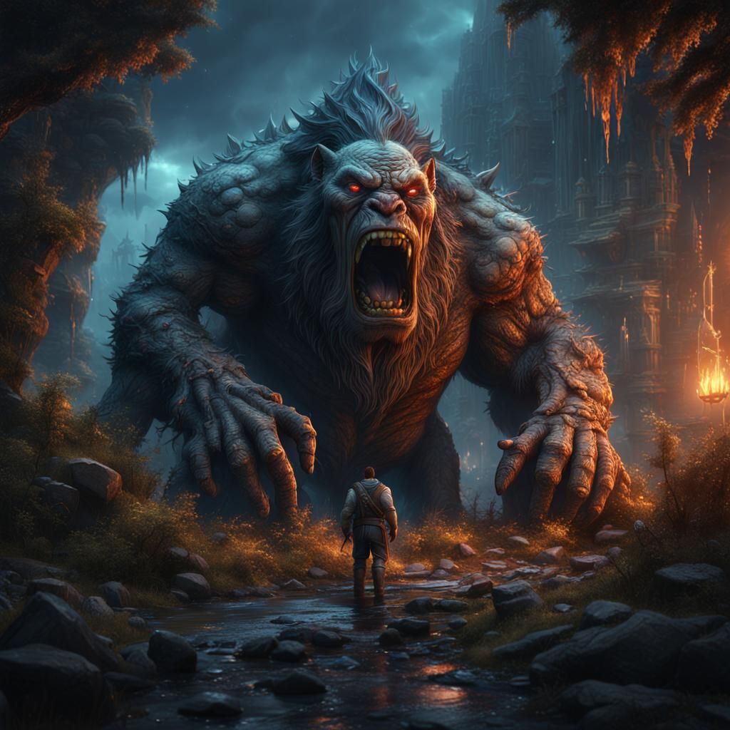 Detailed Matte Painting of a Crying Man