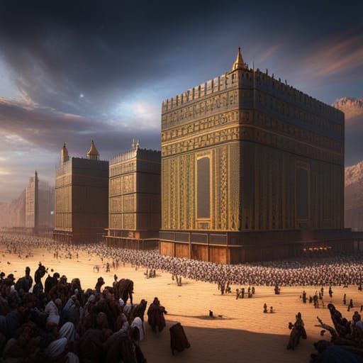 Elephants Destroy Holy Building: Detailed Matte Painting