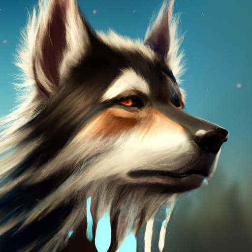 Hyperdetailed Husky Portrait in Art Nouveau Style