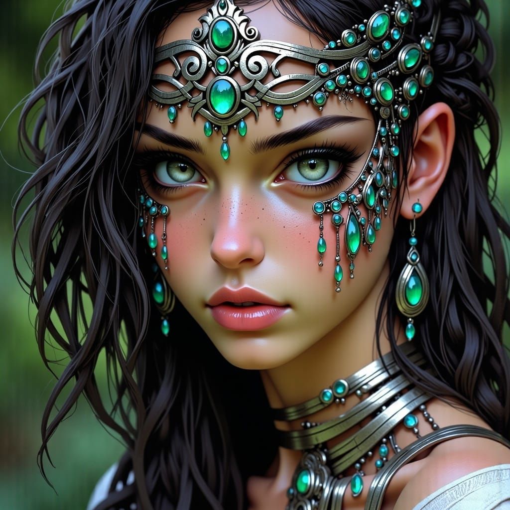 Ornate Mask Hides Beauty in Fantasy Art Style