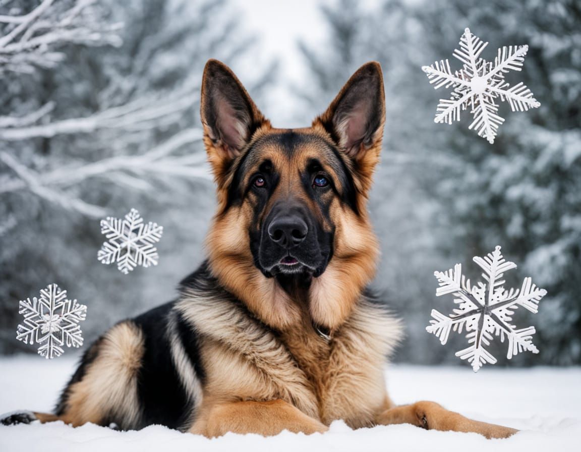 special german shepherd snowflake wonderland