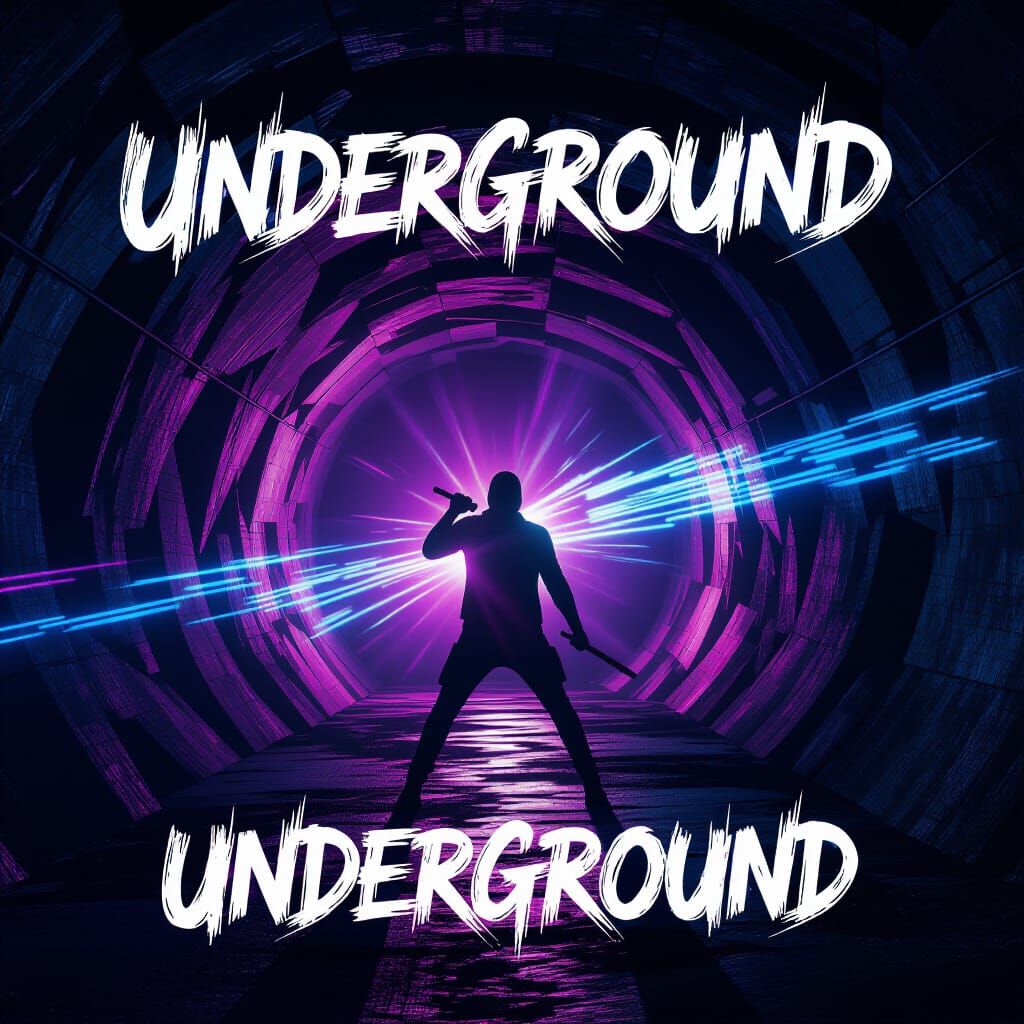 Aggressive Album Cover: Figure in Tunnel with Light