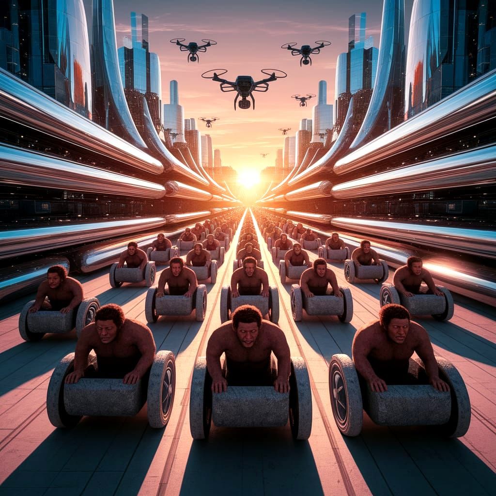 Stone cart drone race