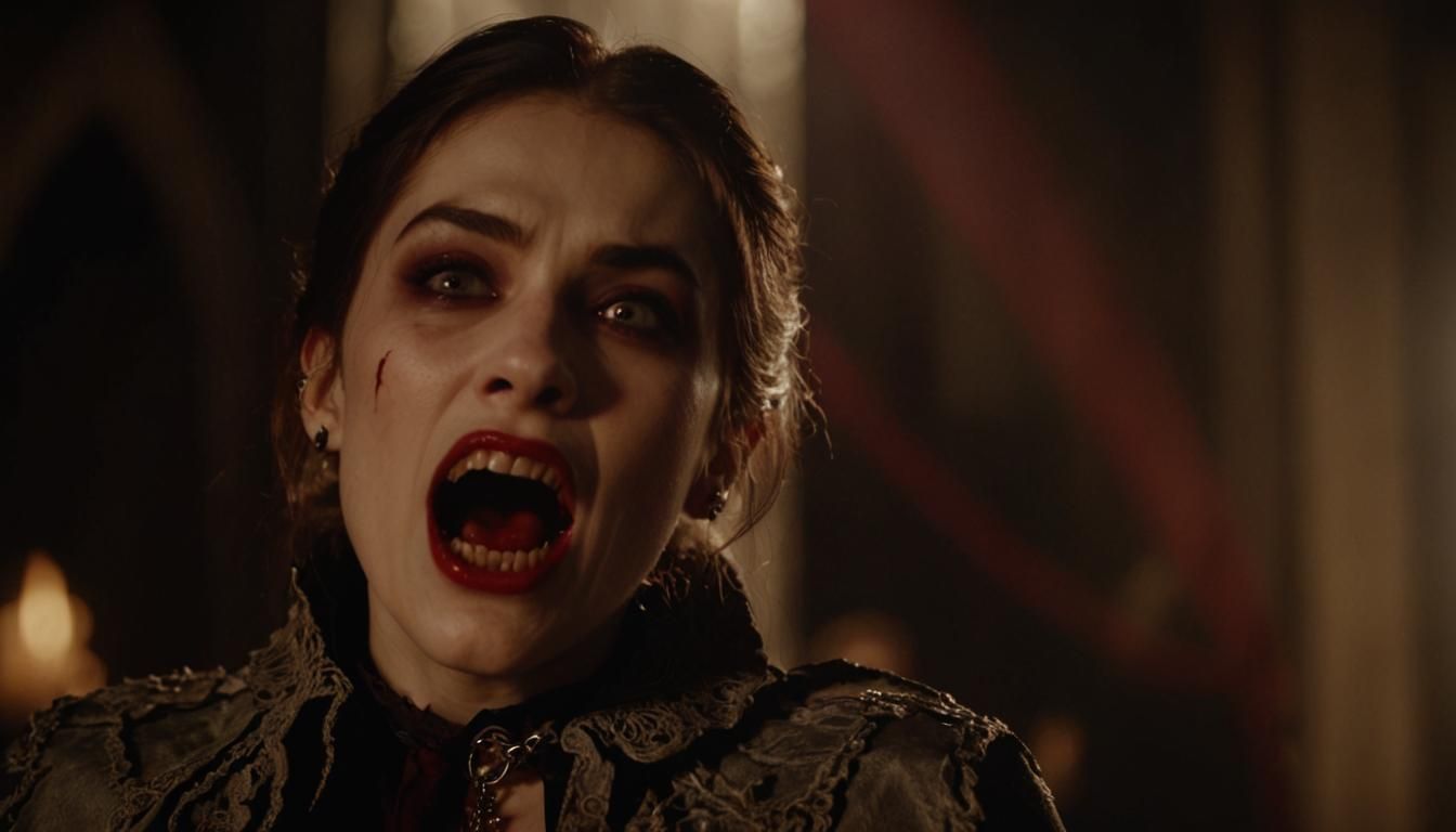 Vampire Portrait with Piercing Eyes in Dark Fantasy