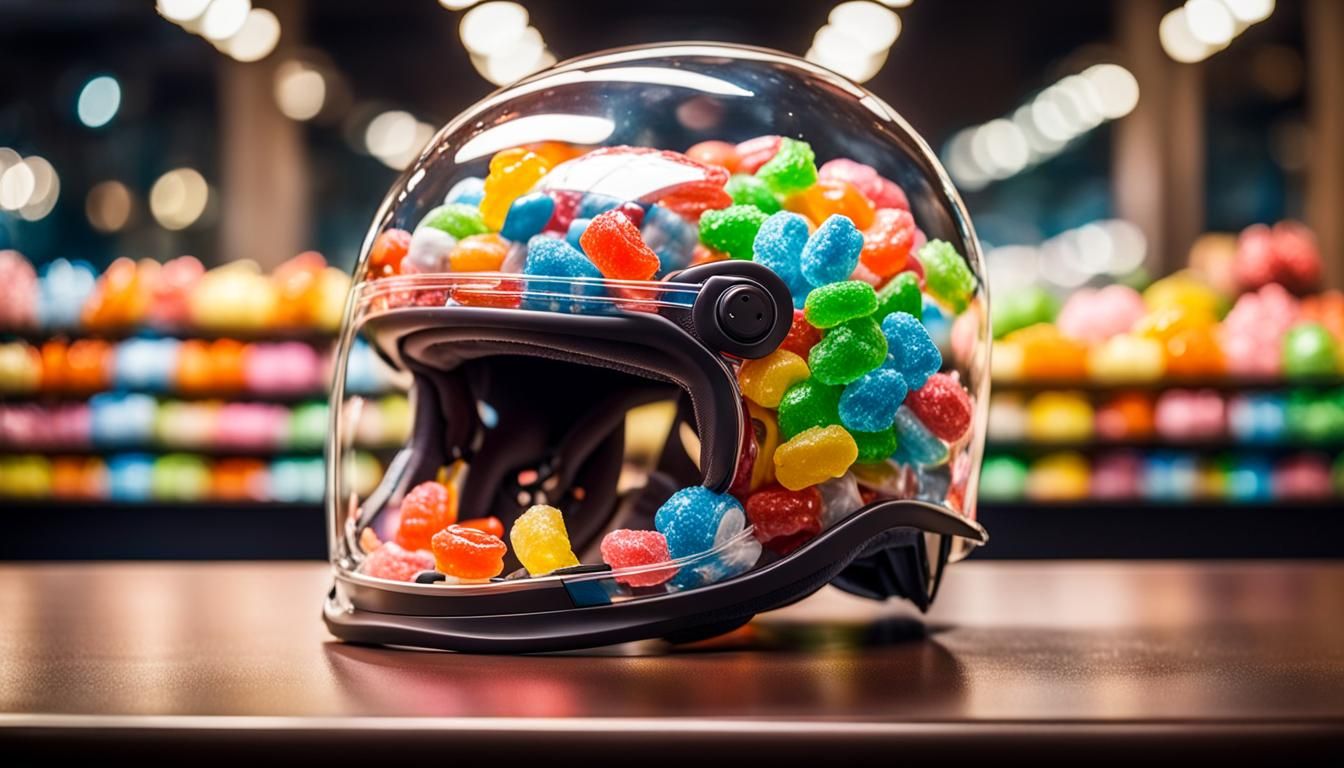 Glass Bicycle Helmet with Candy Accents