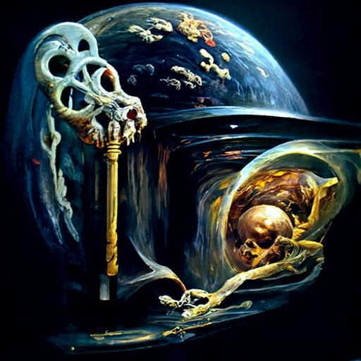 Cosmic Rebirth: An Oil Painting