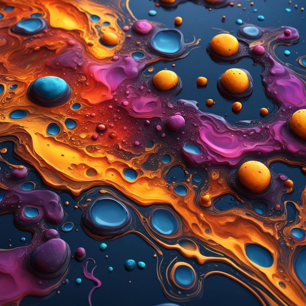 Liquidex acrylic painting with cells pouring paintings