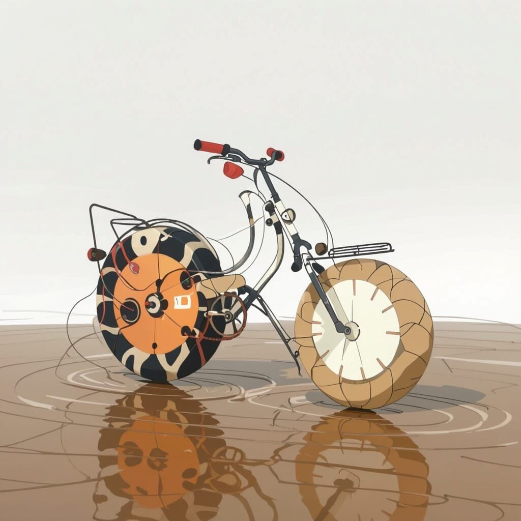 Detailed Bicycle Illustration in Modern Digital Style