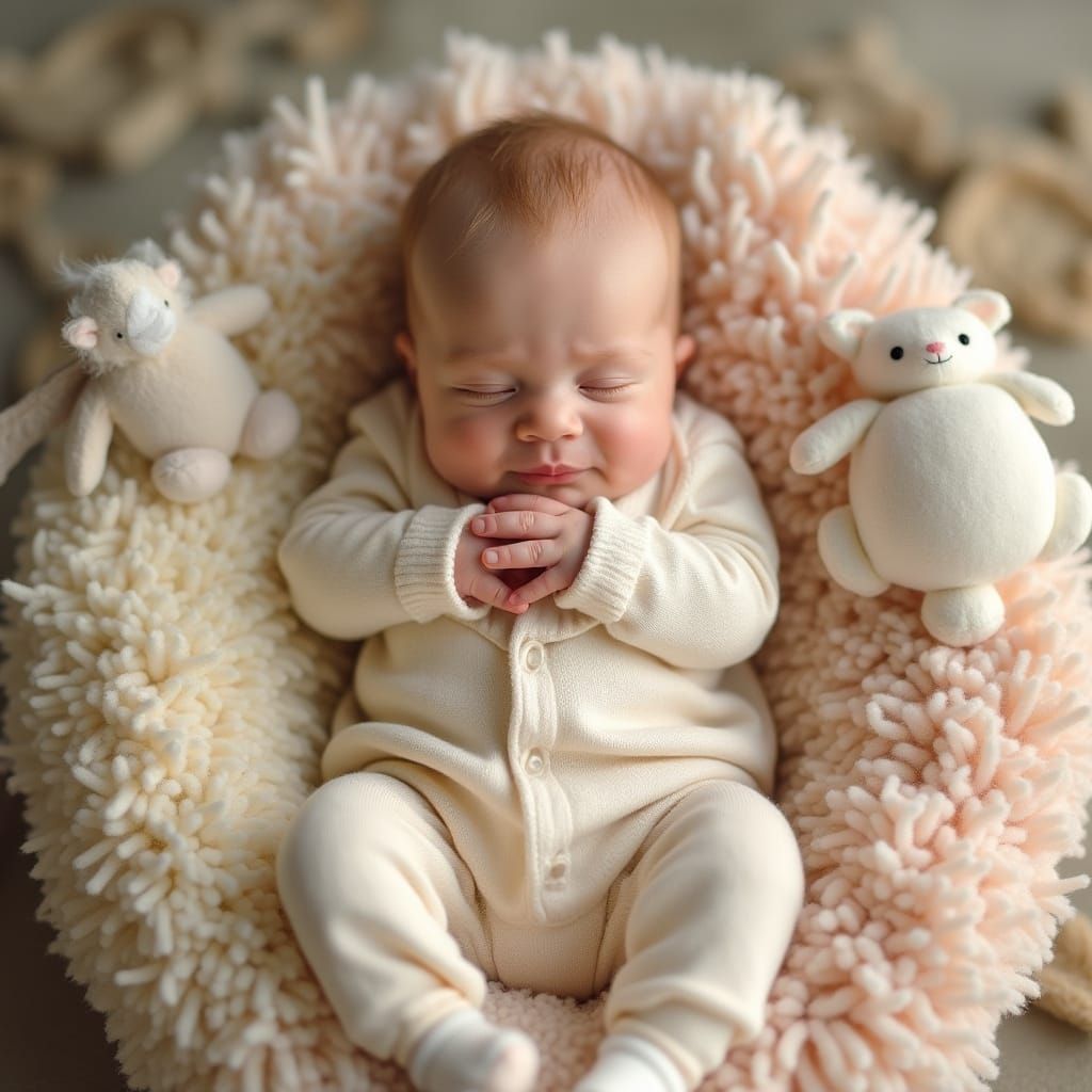 Newborn Baby Portrait in Whimsical Style