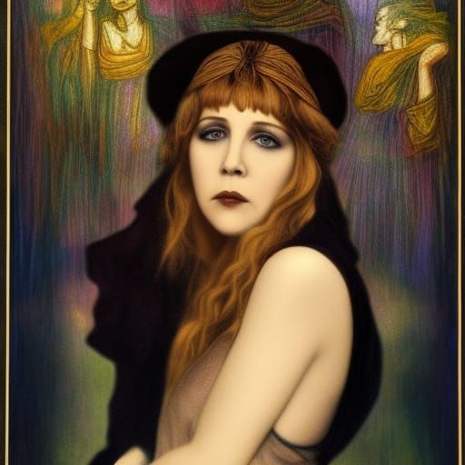 Stevie Nicks in Silent Film, Pre-Raphaelite Style