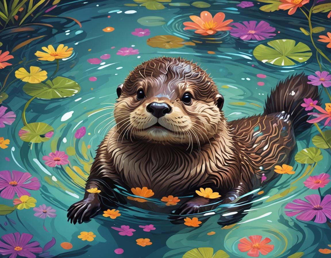 Otter swimming