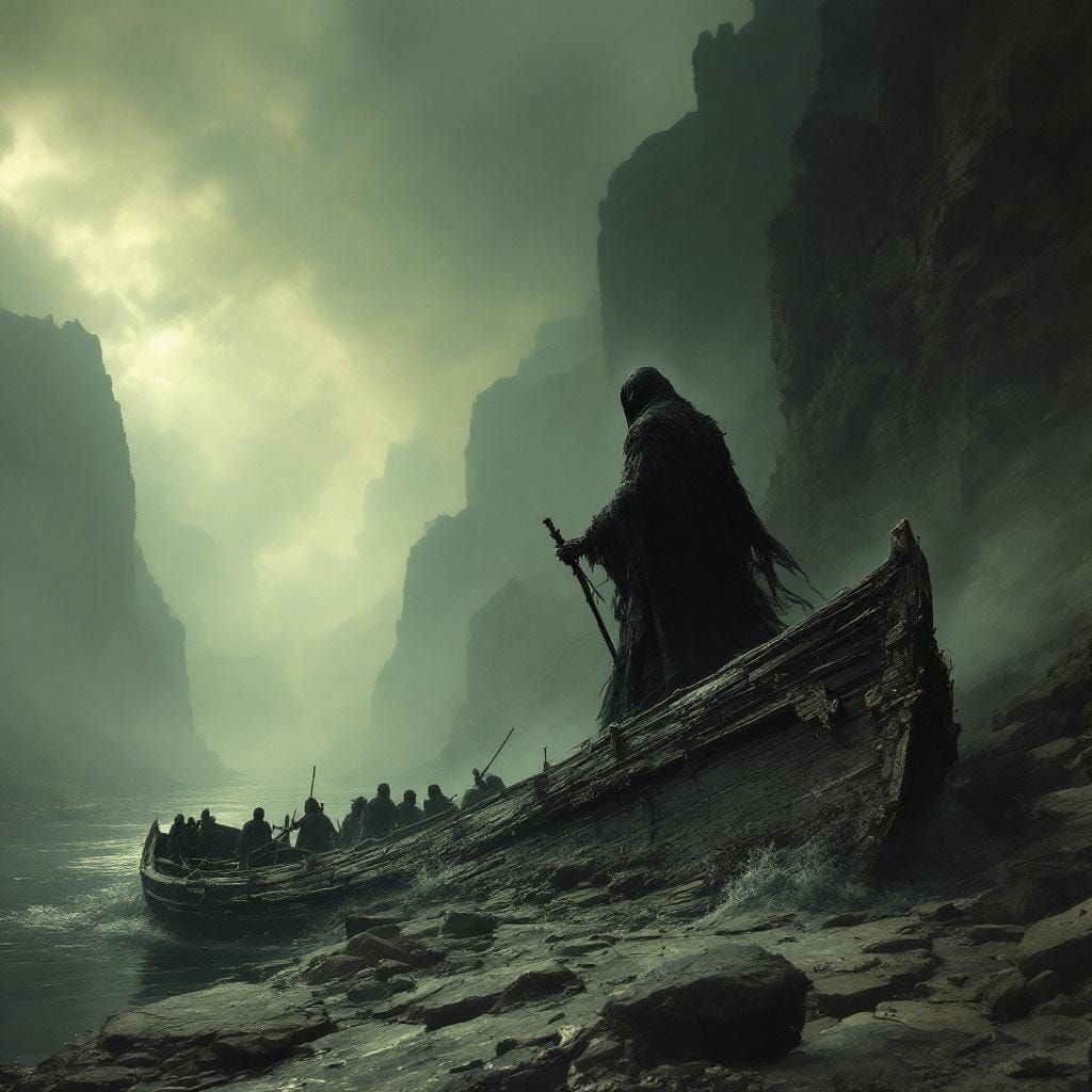 Charon Ferrying Souls Across the River Styx