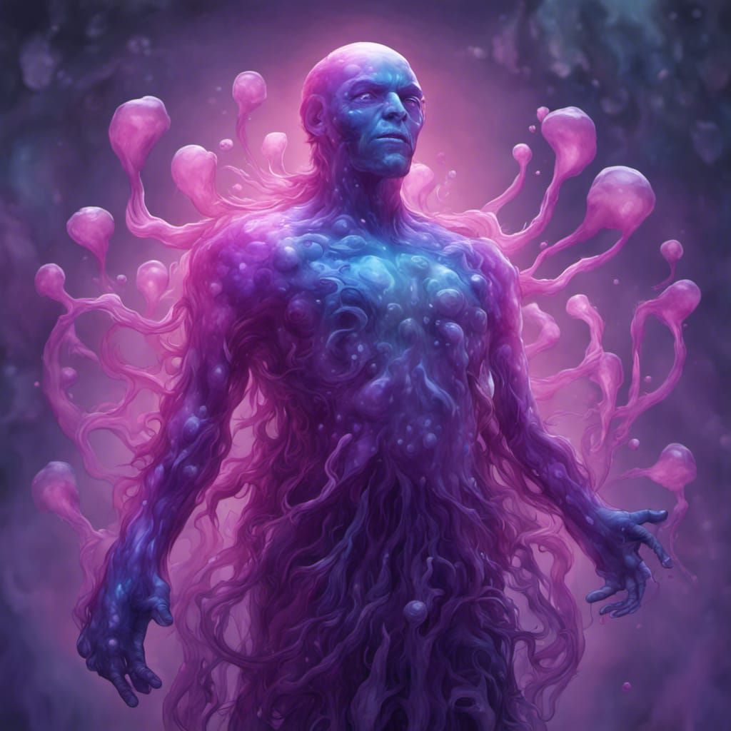 Sentient Plasma Man in Detailed Digital Painting