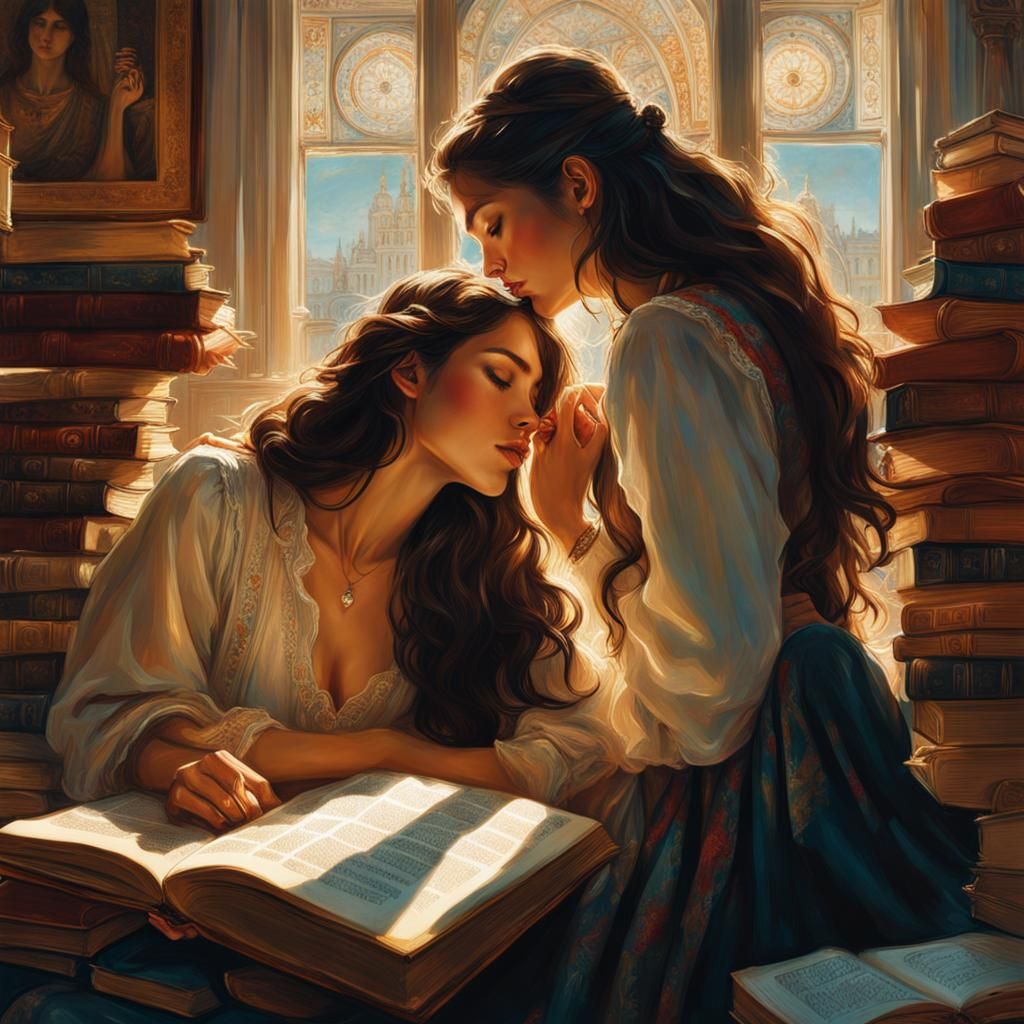 Romantic Kiss in a Dorm Room, Detailed Art