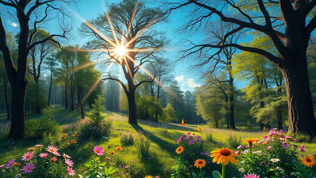 Lush Forest Clearing in the Style of Ivan Shishkin