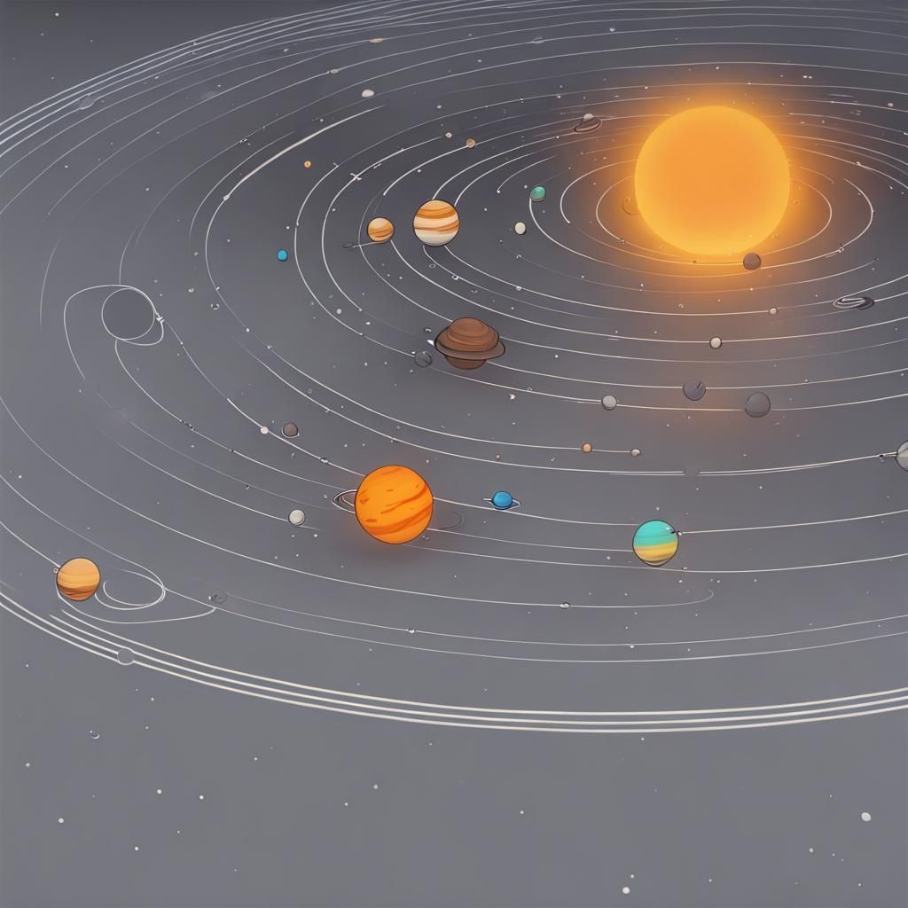 Minimalist Solar System: Detailed Matte Painting