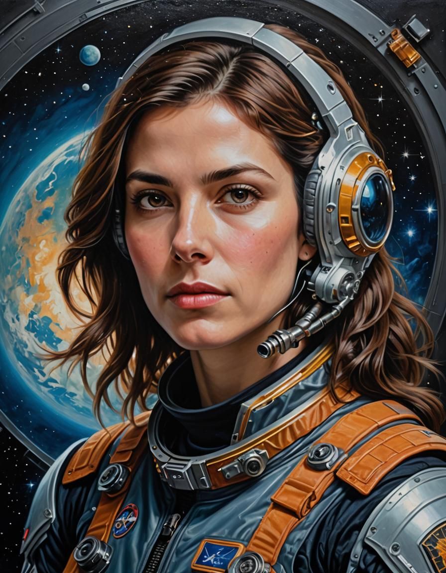 Astral Pioneer: Academicist Portrait of a Space Explorer