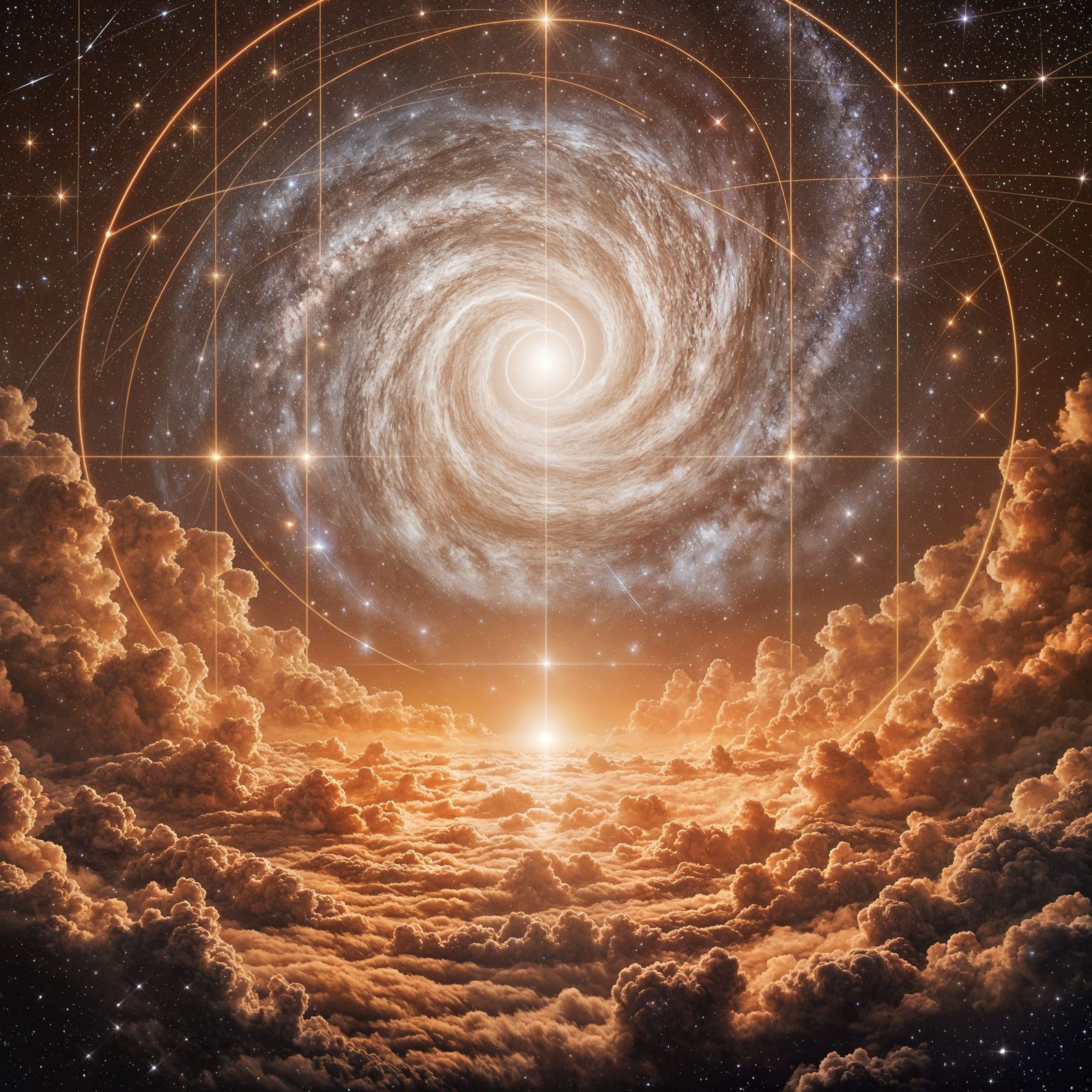 Celestial Mountain Peak Under Starry Night Sky