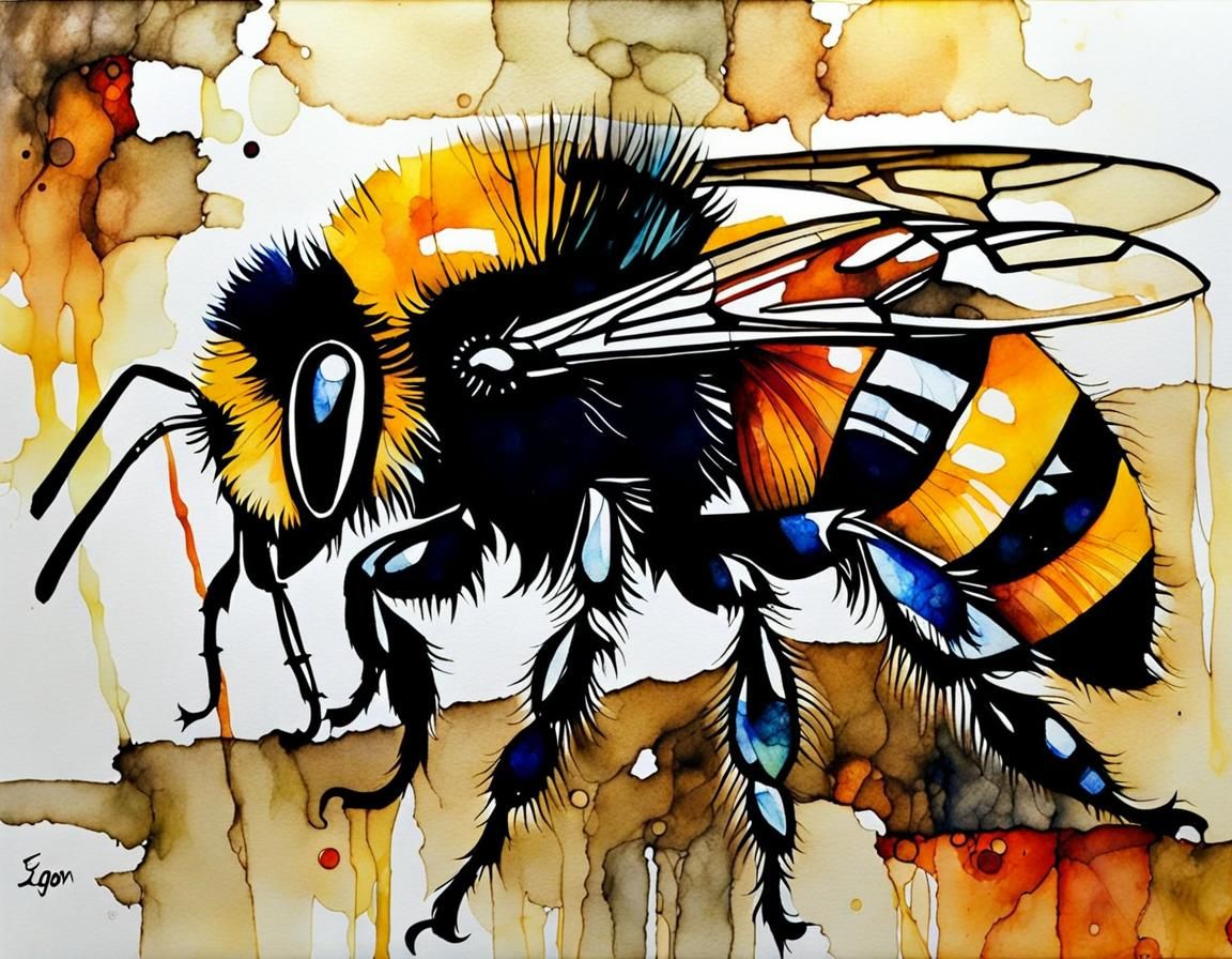 Bee in Dreamlike Expressionist Art