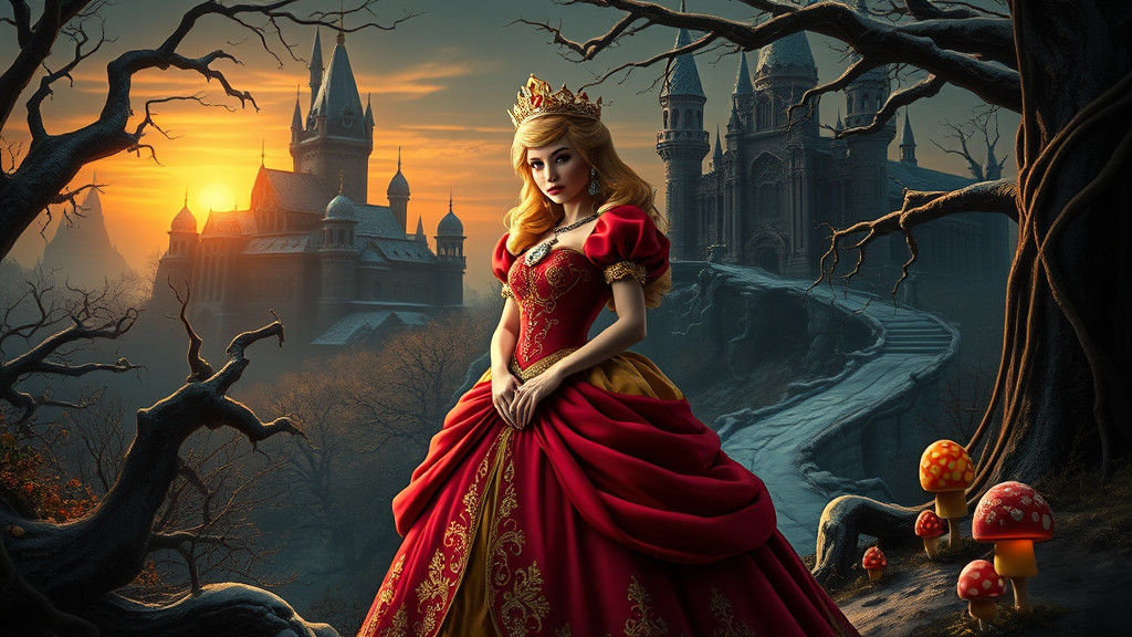 Dark Fantasy Princess Peach in Christmas Gown, 8k