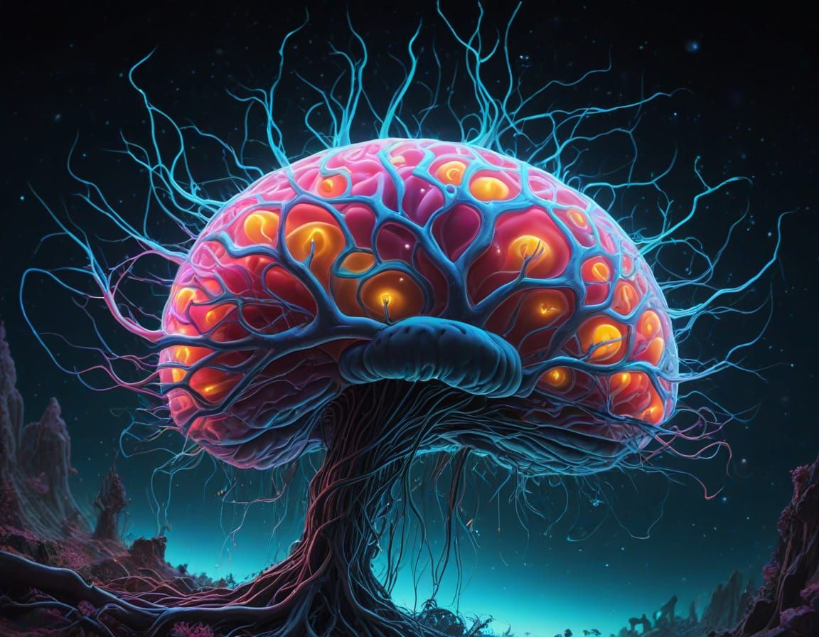 Surrealistic Mindscapes in Vibrant Colors and Dreamlike Deta...