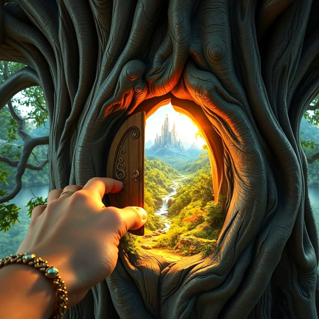 Whimsical Doorway to a Magical Miniature World