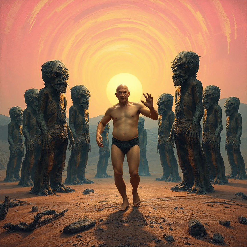 Eerie Alien Statues on Distant Planet