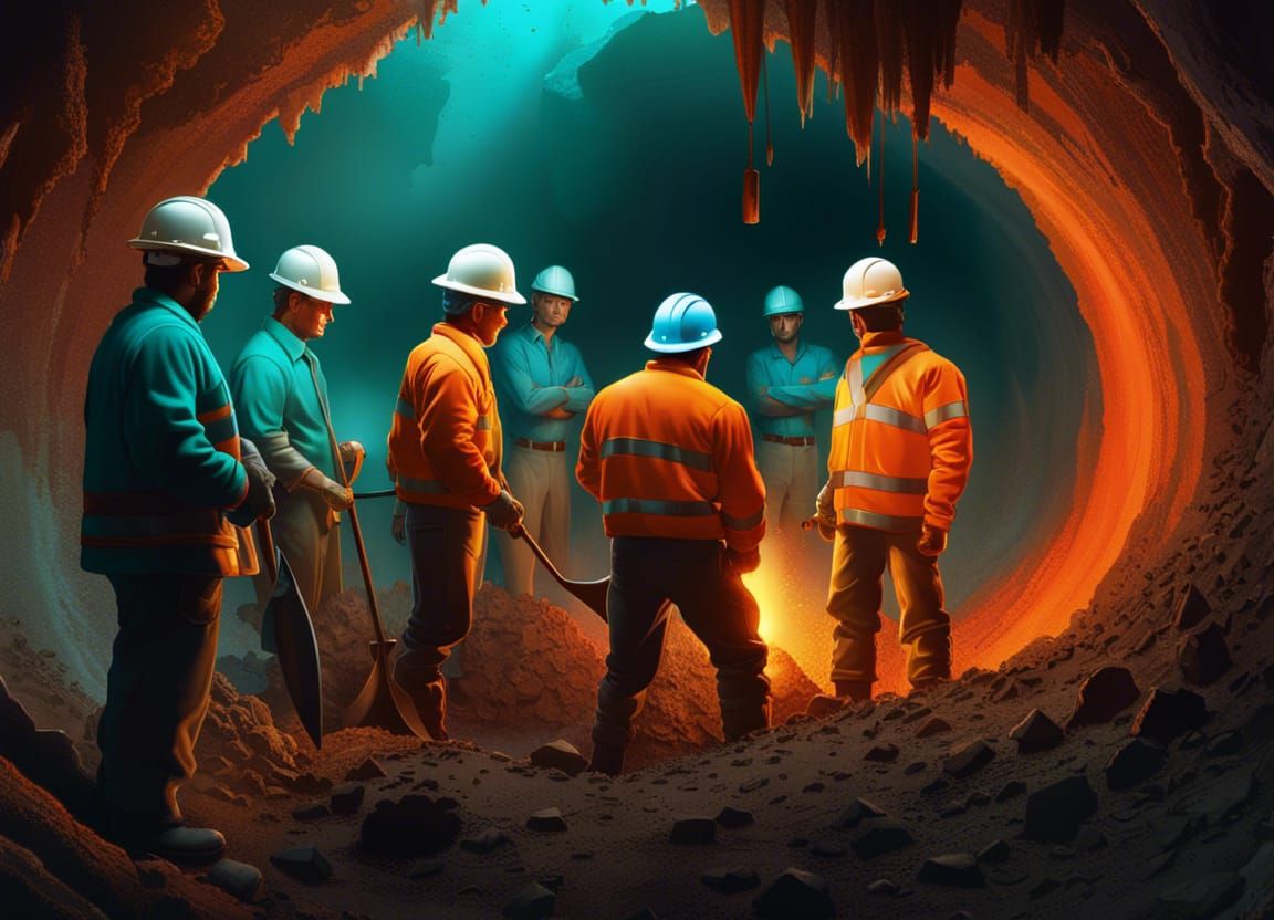 Works digging out a tunnel