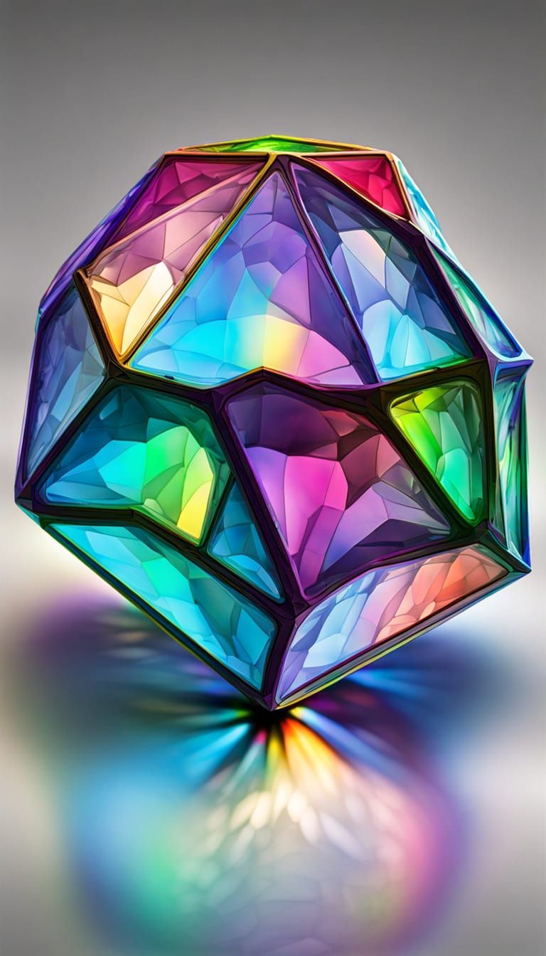 Rainbow Crystal Dodecahedron Polygon