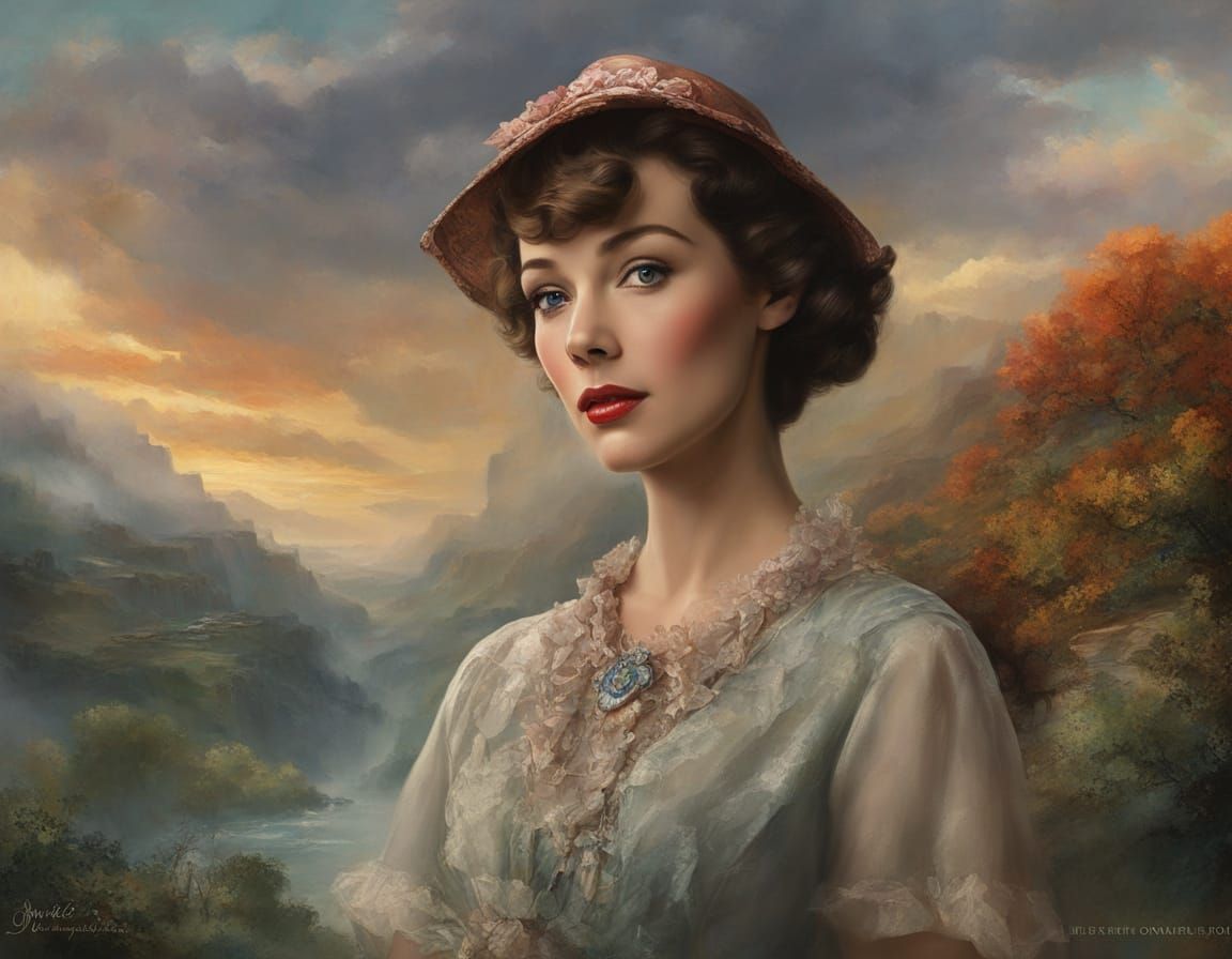 1950s Portrait in Impasto Chalk Art Style