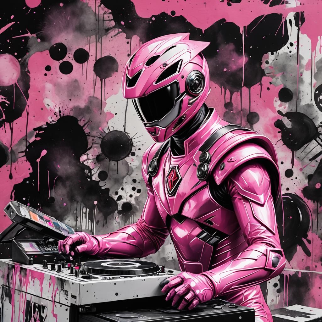 Pink Power Ranger DJ at Rock Show: Ink Masterpiece